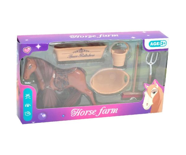 Luna: Figurina de cal de la ferma de cai cu accesorii de îngrijire în mai multe variante 1buc