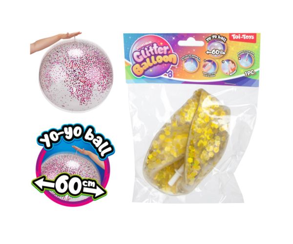 Minge gonflabilă cu sclipici de 60cm în mai multe variante