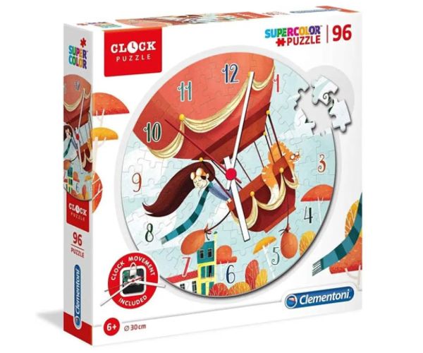 Balon în vânt 96 bucăți de puzzle ceas - Clementoni