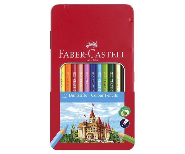 Faber-Castell: Set creioane colorate 12 bucăţi în cutie metal