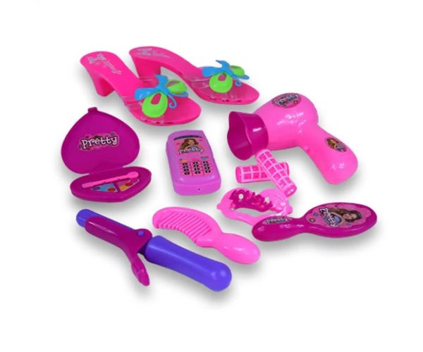 Vogue Girl: set de frumusețe din 10 piese cu pantofi, telefon și accesorii de coafură