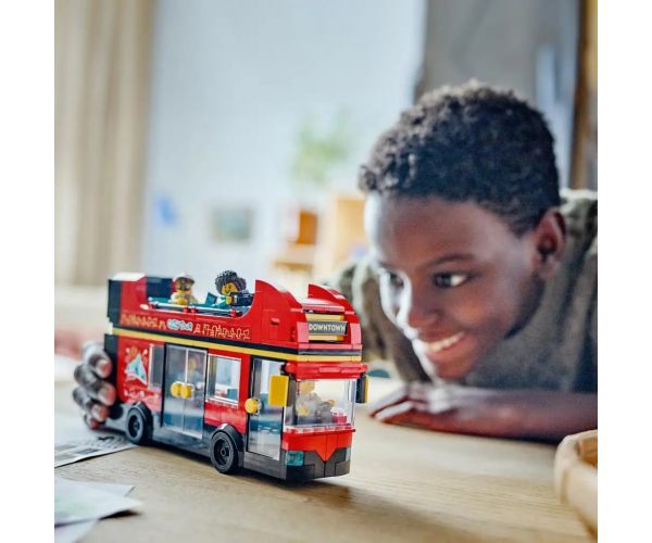LEGO® City: Autobuz turistic roșu cu etaje (60407)