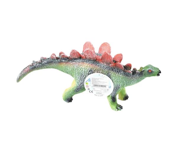Dino World: Figurină de dinozaur Stegosaurus cu sunet, material vinyl cu umplutură de bumbac 35cm