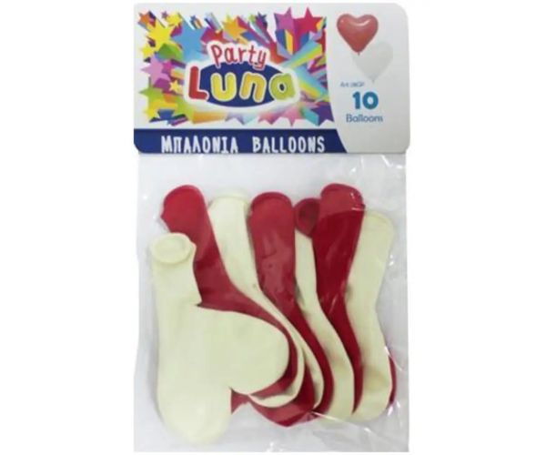 Baloane formă inimioară pachet 10 bucăți