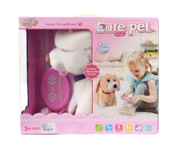 RC Cute Pet: câine interactiv de pluș Labrador cu telecomandă și accesorii 2.4GHz 40cm