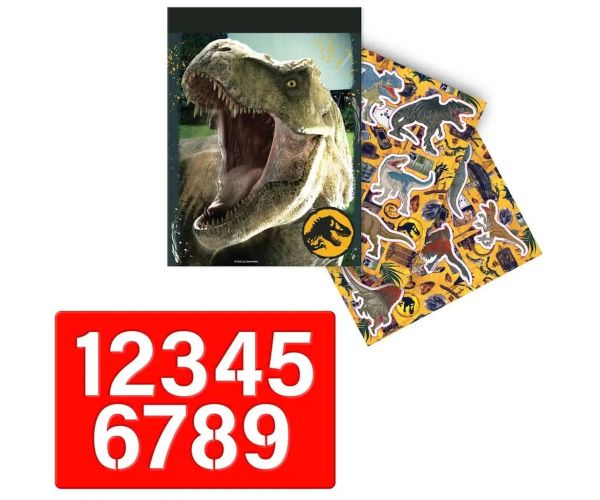 Luna: Jurassic World set de colorat cu șablon și autocolant 54x47cm
