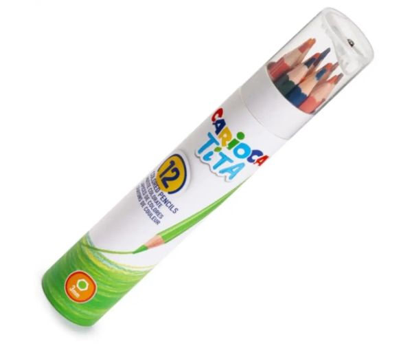 Tita 12 bucăți set creioane colorate în suport formă cilindrică - Carioca