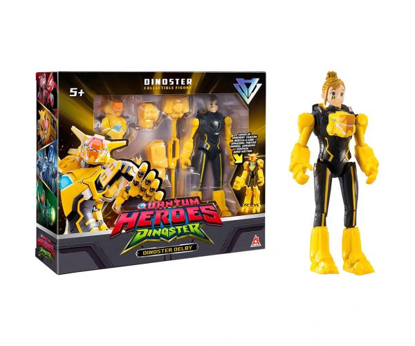 Quantum Heroes: Figurina de acțiune Dinoster Delby cu armură galbenă de 20 cm