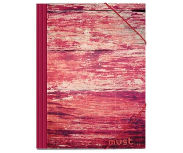 Must: lemn roșu mapă cu elastic 25x35cm