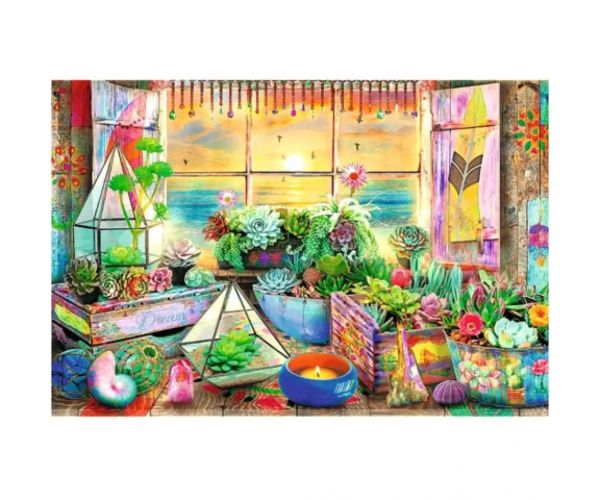 Wood Craft: Casa de vacanta pe litoral lemn puzzle 500+1 bucăți - Trefl