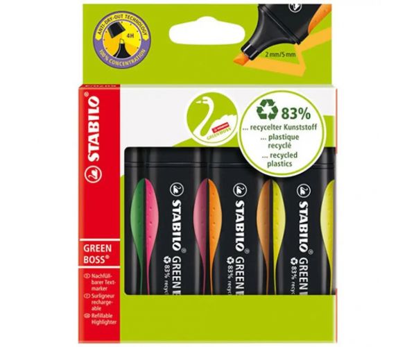Stabilo: GREEN BOSS textliner set 4 bucăți