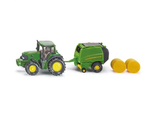 SIKU tractor John Deere cu balotieră 1/72