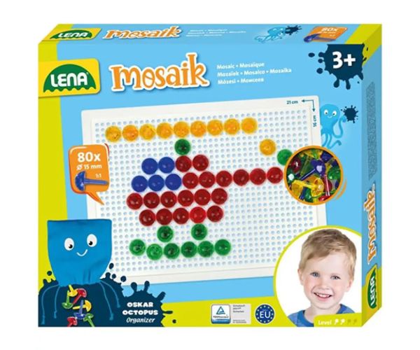 LENA: Mosaik biluțe transparente set creativ 15mm 80 de bucăți