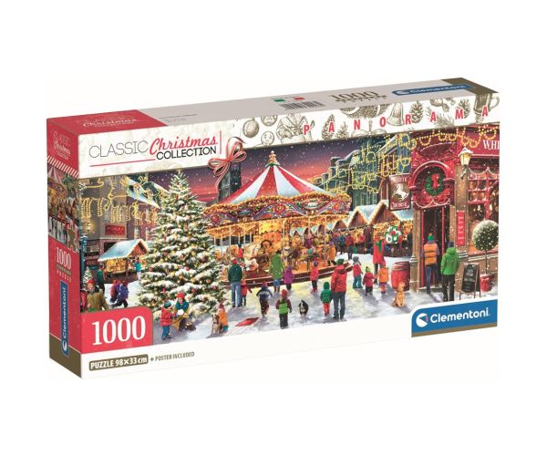 Puzzle panoramic de 1000 de piese satul de Crăciun - Clementoni