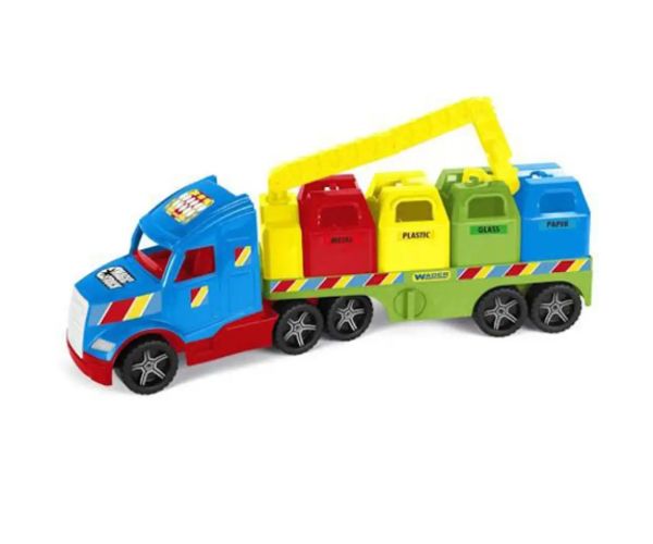 Magic Truck: mașină de gunoi selectivă 80cm - Wader