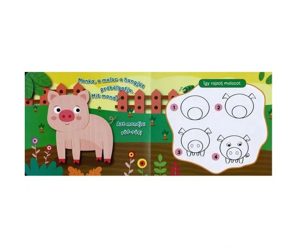 Tablă magnetică - Desenează animale amuzante de fermă
