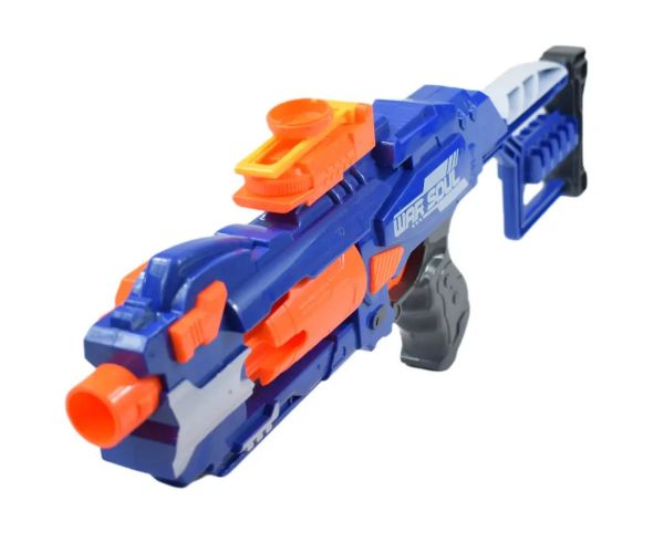Soft Bullet Gun: Mitralieră electrică cu gloanțe de burete și cartușe 55cm