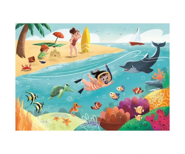 Viața pe mare supercolor 2 în 1 puzzle 2x60buc - Clementoni