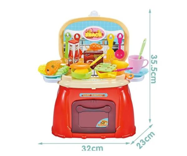 Bucătărie de joacă set transportabil 32x35,5x23cm
