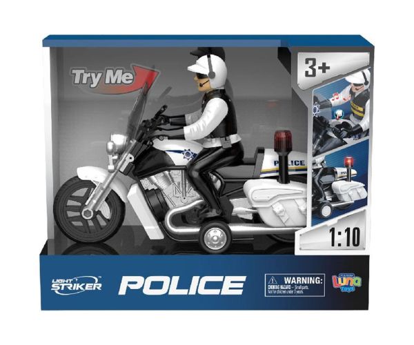 Luna: Light Striker motocicletă de poliție cu figurina de polițist, cu lumină și sunet 1/10