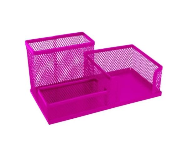 Spirit: suport de masă pentru accesorii culoarea roz cu plasă 205x103x98mm