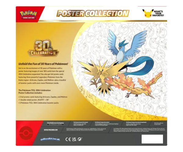 Pokémon TCG: Colecția Poster de 30 de ani – poster și cărți promoționale + pachete booster