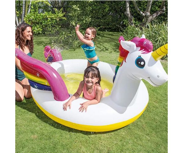 Intex: Unicorn piscină pentru copii stripitoare 272x193x104cm