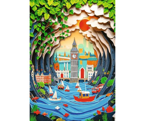 London 3D efect de 40 de ani ediție aniversară puzzle de 1000 de piese - Trefl