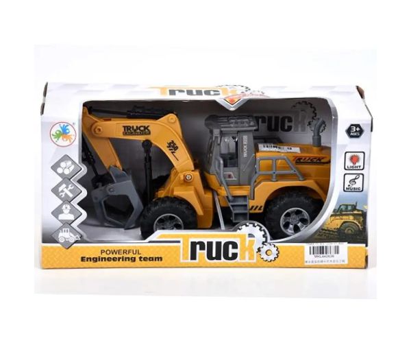 Truck: vehicul de construcție pentru lemn, sunete și lumini 20cm
