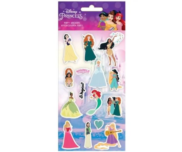 Prințese Disney uimitoare 3D Puffy Stickers set 10x22cm