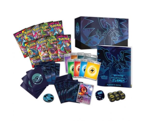 Pokémon TCG: ME02 Flăcările Fantomatice Elite Trainer Box cu 9 pachete booster