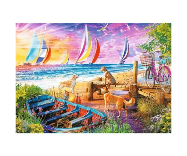 Sailboats View pe apă 1000 bucăți puzzle - Trefl
