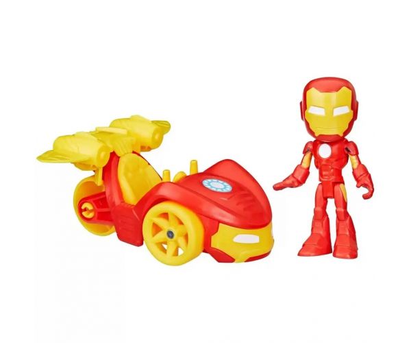 Spider-Man: Póki și prietenii săi minunați - Figurina de acțiune Iron Man cu vehicul - Hasbro