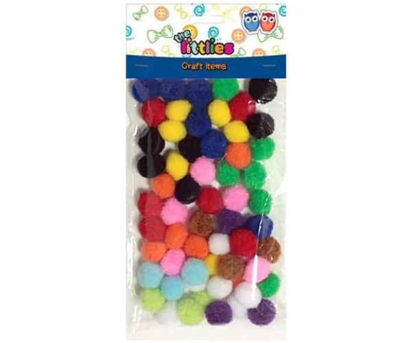 Pompon set colorat 15mm 60 bucăți