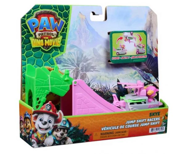 Paw Patrol Dino Movie - Vehicule acrobatic răsturnat Skye - Spin Master