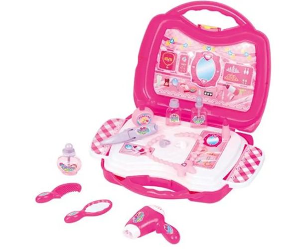 Pretty Princess pink set de înfrumusețare în geantă transportabilă cu accesorii