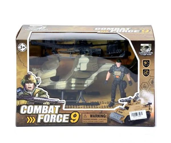 Elicopter militar. cu figurină