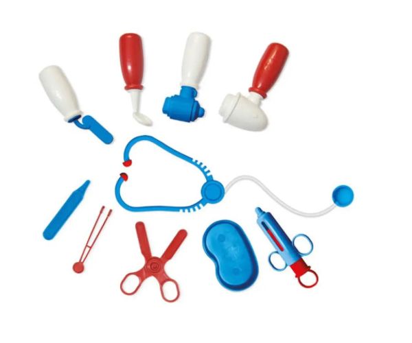 Mașină de doctor cu accesorii culoarea roșu-albastru