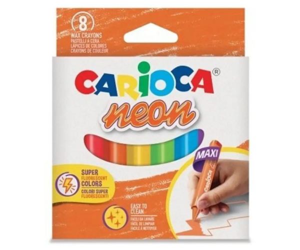 Maxi triunghi neon set cretă cerată 8 bucăți - Carioca