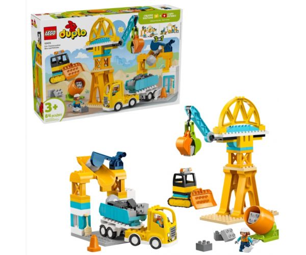 LEGO® DUPLO®: 3 în 1 zonă de construcție și utilaje (10476)