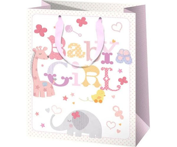 Pungă cadou dimensiune mare pentru fete 26x13x32cm