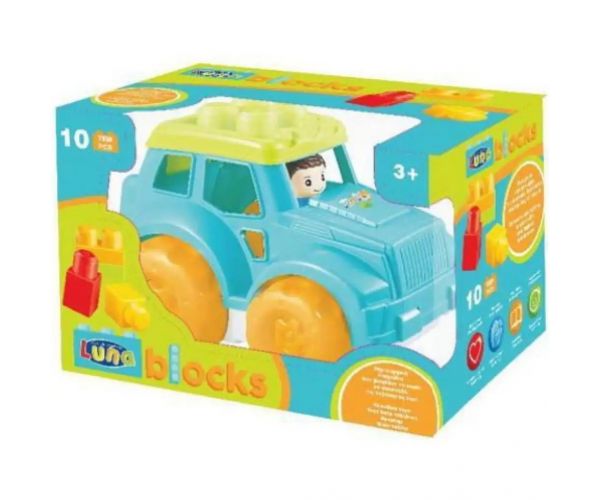 Blocks Maxi: Jeep jucărie creativă set 10 bucăți