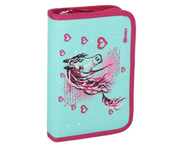 Spirit: Cai albastru-pink set rucsac 5 bucăți cu accesorii și lumini LED