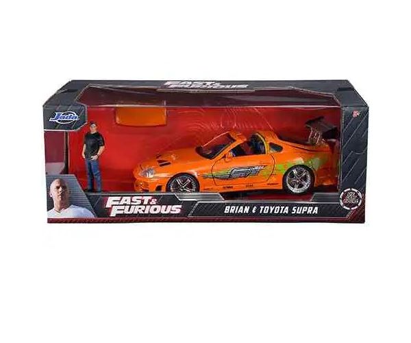 Fast & Furious: Brian figurină și Toyota Supra model auto 1/24 - Simba Toys