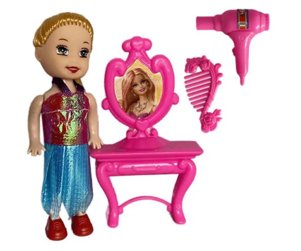 Katie: Ashley păpușă cu măsuță si accesorii de coafură 10cm