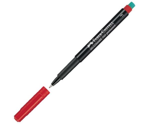 Faber-Castell: Multimark marker cu alcool F 0,6mm roşu