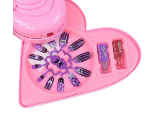 S&Lí Cosmetics: Paleta de machiaj și unghii premium într-o cutie cu trei niveluri în formă de inimă
