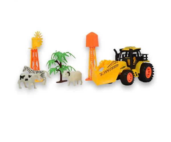 Happy Farm: Set fermă cu tractor, animale si accesorii