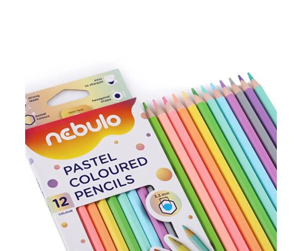 Nebulo: set creioane colorate pastel de 12 bucăți