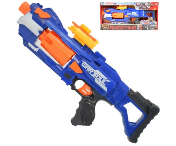 Soft Bullet Gun: Pistol manual cu magazie rotativă dimensiune 44cm